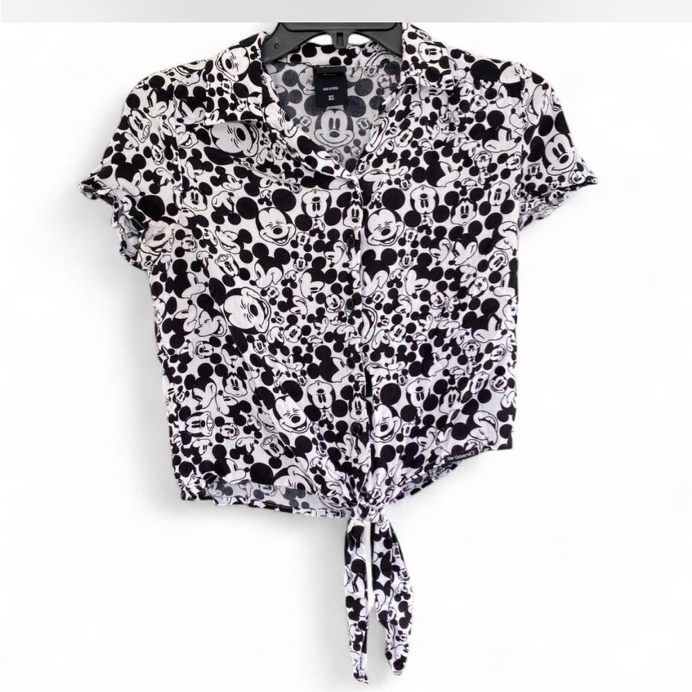 Her Universe Black and White Mickey Mouse Tie Top